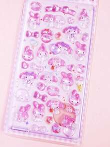 1张趣味3D卡通贴纸，可爱水晶装饰贴纸，适用于行李箱、手机、笔记本电脑（颜色随机） - 彩色 - 查看 15