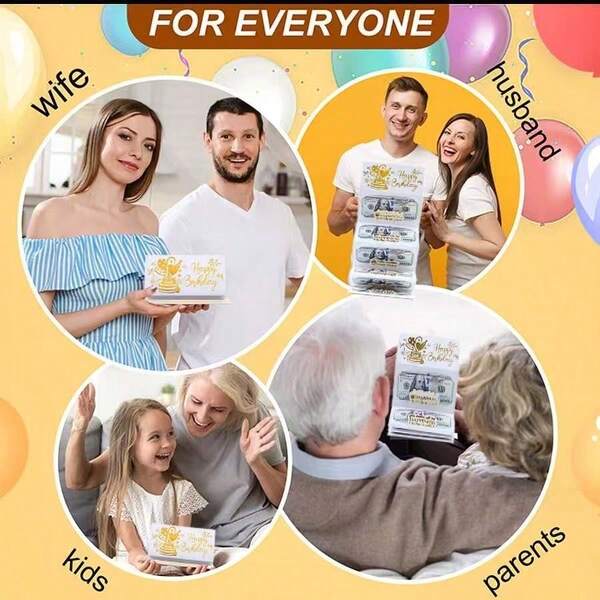 1 ظرف هدية نقدية مفاجأة عيد ميلاد، ظرف هدية نقدية، محفظة 6 فتحات - تصميم أسود وذهبي أنيق، ظرف هدية نقدية، بطاقة هدية نقدية، تخزين هدية نقدية عيد ميلاد، صندوق هدية نقدية، ظرف نقدي مفاجأة، محفظة عيد ميلاد، بطاقة هدية عيد ميلاد للرجال والنساء، تذكار فريد لأي احتفال بعيد ميلاد، موضوع خيالي كرتوني، عرض هدية نقدية، ظرف هدية أنيق، تذكار فاخر