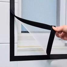 1pc Mosquito Nets For Window,Anti-Mosquito Window Screens,Mesh Anti Insect Air Tulle Invisible Black Fiberglass Mosquitoes And Flies,Simple Detachable Window Screen, No-Drill, Hook And Loop-Attached Screen Mesh