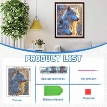 EMIEAUFG Wolf Diamond Art Kits For Adults, Two Golden Wolves Diamond Painting Kit For  And Beginners, 5D Round Full Drill Craft, Home Wall Decor 12\ X 16\ - SR75 - 查看 5
