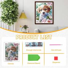 EMIEAUFG Dog Diamond Art Kits For Adults, Puppy Portrait Diamond Painting Kit For  And Beginners, 5D Round Full Drill Craft, Home Wall Decor 12\ X 16\ - SR74 - Xem 5
