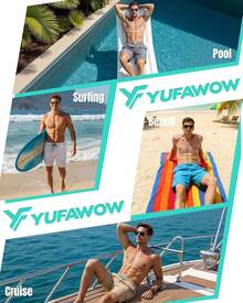 Men Swim Trunks With Compression Liner Quick Dry Breathable Multi Pockets Summer Beach Cruise ParkA Valentine's Day WDDU - 駝色卡其色 - 查看 5