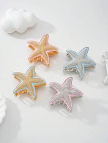 Women's Zinc Alloy Starfish Hair Accessories, Cute Design Suitable For Beach Travel, Great Gift For Kids Elegant Hair Claws Fashion Claw Clip Casual Hair Clips - Multicolor - View 1
