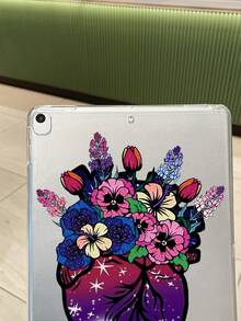 Valentine's Day Heart Pattern Transparent Flat Case, Colorful Floral Heart Flat Case, Galaxy Starry Sky Print Transparent Soft Case, Aesthetic, Compatible With IPad Case, Shockproof Aesthetic Cover, Compatible With IPad Accessories, Kindle Case, Compatible With IPad Cases 11th Generation, Cover, Compatible With IPad Protective Shell A16, Suitable For 10th Generation Compatible With IPad Protective Case, Compatible With IPad Accessories S Quick Ship Gifts - Clear - View 7