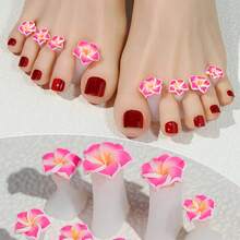 8 Silicone Petal Nail Separators - Black Petal Toe Separators, Women's Nail Care Tools, Daily DIY Design, Durable Stickers - 白色珍珠 - 查看 3