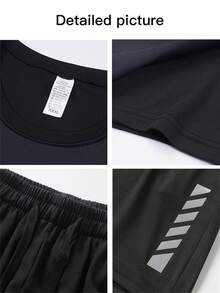 男友风格男士运动速干短袖 T 恤宽松健身、跑步、篮球夏季训练上衣基本款 T 恤