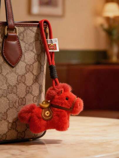 2026马年吉祥马年吉祥吉祥物毛绒钥匙扣、吊坠、毛绒玩偶、儿童玩偶吊坠、节日礼物、生日礼物、新年礼物、派对礼物、情人节礼物、女孩玩偶、儿童玩偶、男孩玩偶、礼物