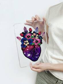 Valentine's Day Heart Pattern Transparent Flat Case, Colorful Floral Heart Flat Case, Galaxy Starry Sky Print Transparent Soft Case, Aesthetic, Compatible With IPad Case, Shockproof Aesthetic Cover, Compatible With IPad Accessories, Kindle Case, Compatible With IPad Cases 11th Generation, Cover, Compatible With IPad Protective Shell A16, Suitable For 10th Generation Compatible With IPad Protective Case, Compatible With IPad Accessories S Quick Ship Gifts - Clear - View 42