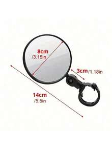 1/2pcs Fit Convex Bicycle Rearview Mirrors - Clear, Reflective, Adjustable For Mountain & Electric Bikes, Balance Bike Compatible, Black Rubber Round Mirror With 360° Rotation For Enhanced Cycling Safety, Bike Accessories - Multicolor - View 11