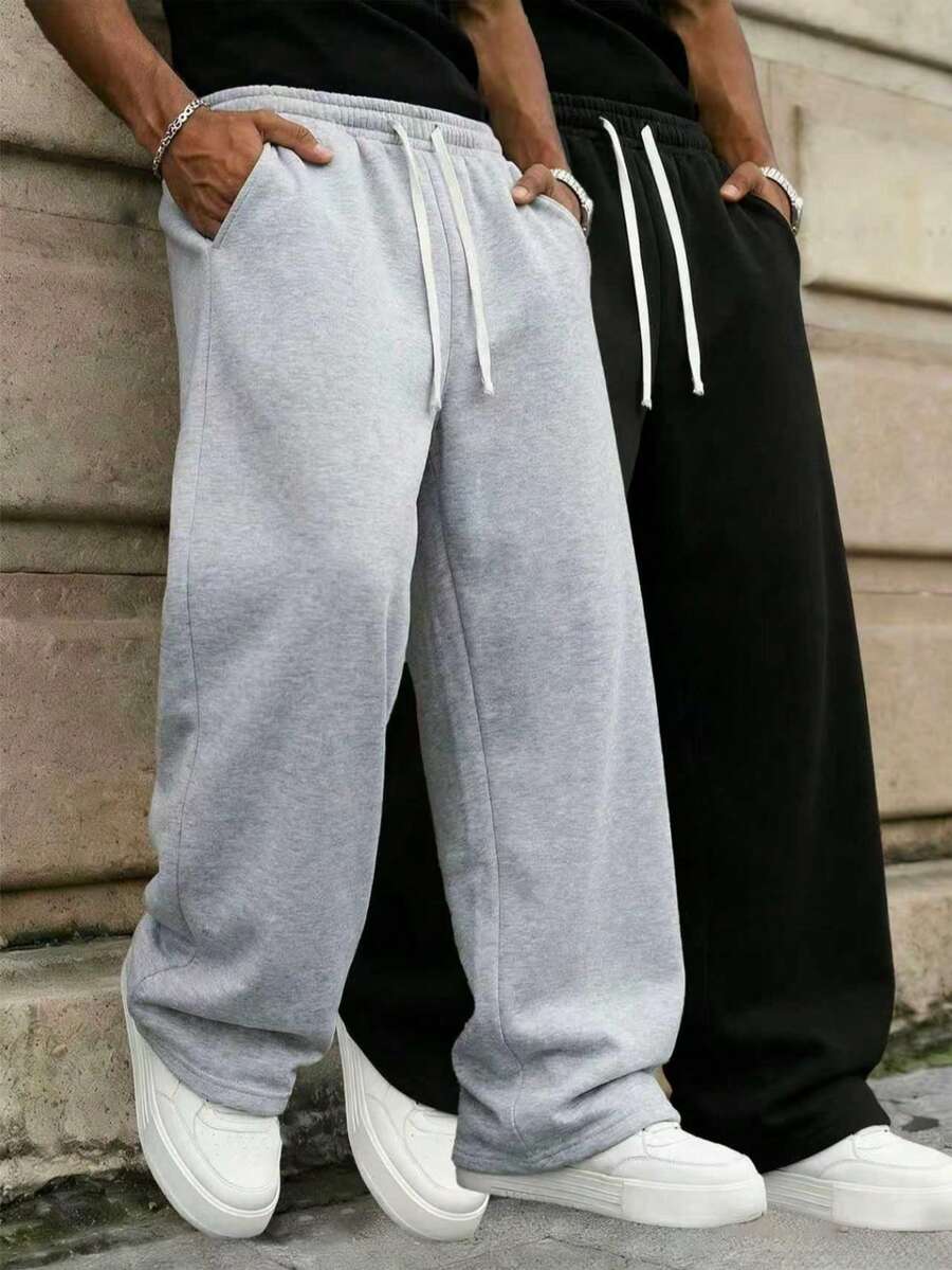 Men's Solid Color Simple Versatile Knit Pants, Suitable For Sports And Casual Wear, Fashionable And Comfortable. Women Can Give It As A Gift To Their Boyfriend Or Husband. - Grey - View 1