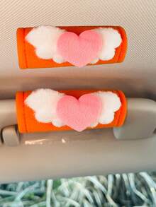 "1PC/2PCS/4PCS Plush Heart Wing Car Handle Cover, Sweet Auto Interior Decor, Soft Car Handle Glove For Girls, 4 Colors Optional".Car Accessories,Car,Car Decor. - Various - View 11