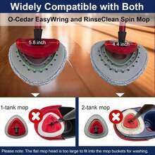 Flat Mop Head Replacements For Ocedar, Microfiber Mopping Head Refill For O-Cedar EasyWring And RinseClean Sys, 4 Pack Flat Spin Mop Pads &Amp; 1 Plastic Pad For Cleaning Floor, Wall, Ceiling - MàuB - Xem 2