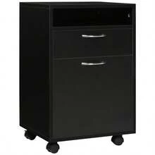 Black Rolling Filing Cabinet, 40 X 35 X 60 Cm With Drawer, For Office And Home Office, Space-Saving And Functional - 黑色 - 查看 8