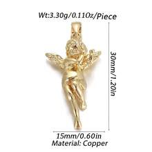 1pc Vintage Copper Cute 3D Angel Pendant, Versatile For DIY Bracelet, Necklace, Earrings, Jewelry Accessories - Multicolor - View 22