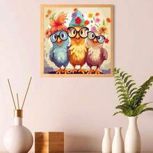 Dlylust Chiken Diamond Art Painting Kits For Adults - Full Drill Diamond Dots Paintings For Beginners, Round 5D Paint With Diamonds Pictures Gem Art Painting Kits DIY Crafts Kits 14x14inch - 雞 - 查看 5