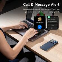 AMOLED高清屏幕手机壳，兼容 16 Pro/PM、15 Pro/PM、14 Pro/PM、13 Pro/PM，多功能智能窗口，消息通知，可自定义拨号盘，后置摄像头自拍预览，磁吸式无线充电，音乐控制，超薄半包式设计，附赠实用小工具 - 彩色 - 查看 3