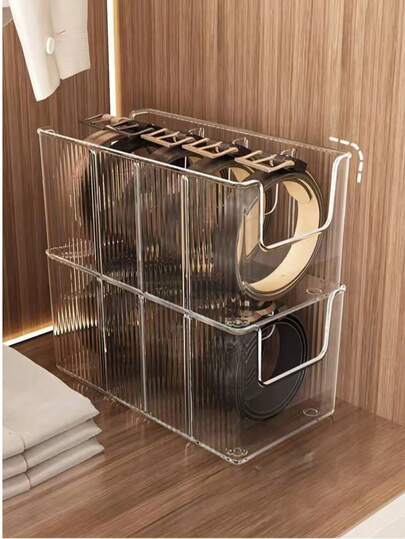 Zestaw wielofunkcyjnych pudełek do przechowywania 1/2/3/6 szt., idealnych do przechowywania pasków, pasków, kosmetyków, maseczek itp. Przezroczyste plastikowe pudełko do przechowywania na biurku, może służyć również jako organizer na płyty CD/portfel/karty/biżuterię, dekoracja domu, idealny na prezent dla kobiet i matek.