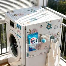1pc Floral Print Refrigerator Dust Cover, Waterproof And Oil-Proof Fridge Cover - Stylish Floral Washing Machine Cover - View 5
