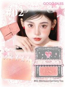 GOGO TALES 可爱粉色芭蕾清新腮红盘，低饱和度腮红修容色，哑光自然色调，便携式腮红，适合学生、日常约会和上班族 GOGOTALES - #02 Afternoon Earl Grey Tea - 查看 1