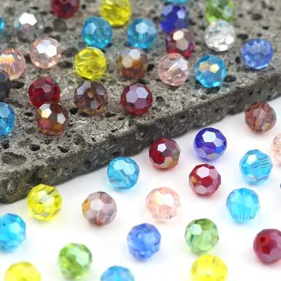 20 piezas de cuentas de cristal facetadas de colores, cuentas sueltas de cristal para hacer joyas DIY como pulseras, aretes y accesorios, cuentas de diamantes triturados