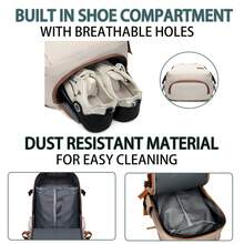 女士背包，女士大容量旅行背包，通勤/上课背包，时尚电脑包，短途商务旅行行李包，符合瑞安航空、威兹航空等航空公司规定的旅行背包 - 彩色 - 查看 4