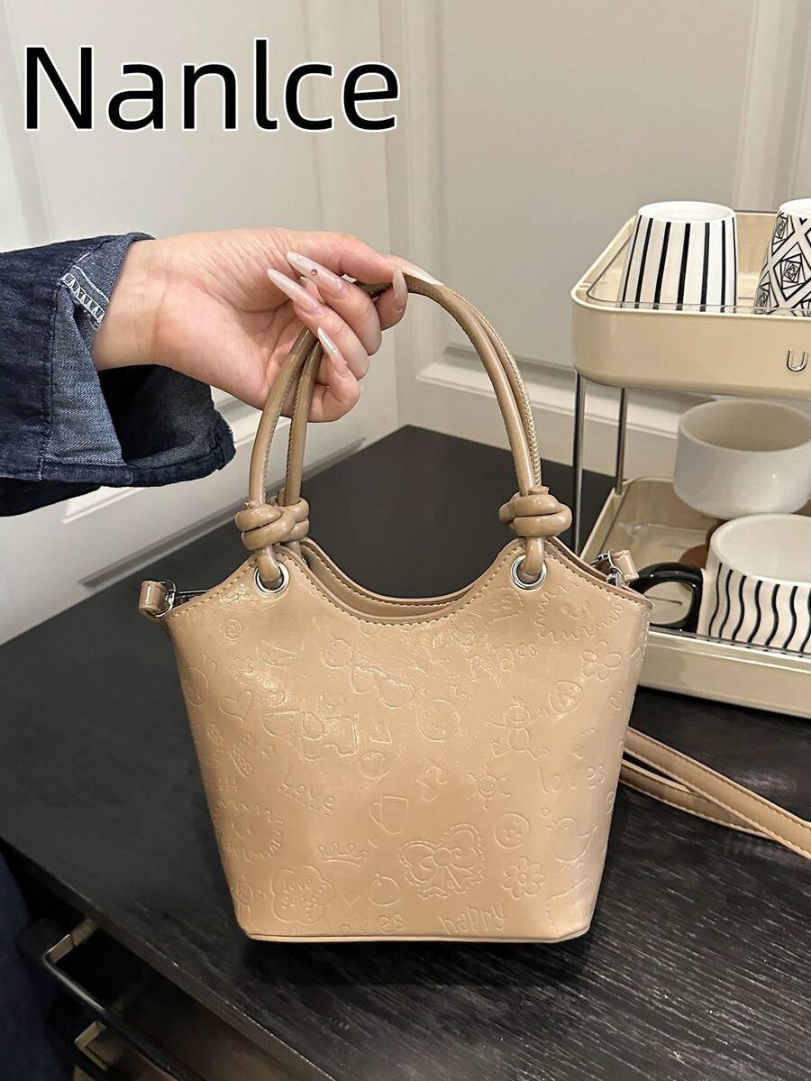 Niche Design Women's Handbag, 2026 New Fashion Crossbody Bag, Popular Korean Style Bucket Bag - Khaki - View 1