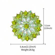 1 chiếc ghim cài áo hình hoa bằng hợp kim kẽm sang trọng kiểu cổ điển, đính pha lê xanh lá cây, thích hợp cho phụ nữ cài trên áo khoác, mũ, túi xách, khăn quàng cổ khi đi chơi hàng ngày, tham dự lễ hội âm nhạc hoặc tụ họp bạn bè để tôn lên vẻ ngoài tinh tế. - Màu xanh Ô liu - Xem 3