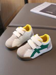1 Pair Spring/Autumn New Baby/Toddler Anti-Slip Soft Sole Sports Shoes, Leather Upper Casual Shoes For Boys & Girls - Green - View 5