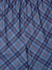 4pcs Men's Plaid Pajama Pants, Loose Comfortable Boxer Briefs With Elastic Waistband - Blue - View 8