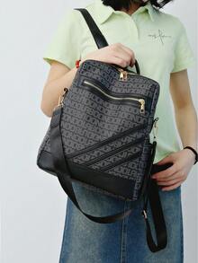 Retro Fashion Chic High-Quality Canvas Tote Bag, Shoulder Bag & Backpack - Blue - View 5