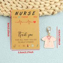 5 pièces Set de porte-clés mode infirmière, comprenant une casquette d'infirmière, un thermomètre, des breloques de tenue, une carte d'appréciation - Accessoires de sac et de sac à dos à la mode, cadeaux uniques de porte-clés de professionnel médical pour mère, père, remise de diplôme et enseignant - Multicolore - Voir 7