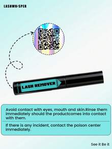 5支装睫毛卸妆液，簇状假睫毛胶水卸除剂，DIY睫毛卸妆液，温和舒缓的假睫毛眼部卸妆液，1支/2支装 - 黑色 - 查看 4