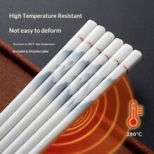 20双装高档陶瓷筷子，易清洗，防霉，防滑，耐热，酒店级品质，中式筷子，家用。 - 白色 - 查看 3