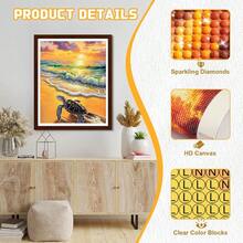 EMIEAUFG Sea Turtle Diamond Art Kits For Adults, Beach Sunset Diamond Painting Kit For  And Beginners, 5D Round Full Drill Craft, Home Wall Decor 12\ X 16\ - SR65 - 查看 6