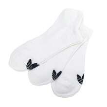 Adidas 3双装男女通用户外极简低帮袜，休闲日常穿着 JC9285 - 白色 - 查看 3