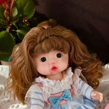 1pc 28cm Cute Soft Vinyl Doll, Adorable Plush Doll Doll, Changeable Outfit, Birthday Gift - Multicolor - View 12