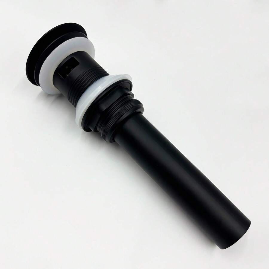 Matte Black 304 Stainless Steel Vessel Sink Drain With Overflow, Pop-Up Lavatory Vanity Drain Stopper - Black - View 1