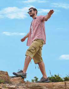Cargo Shorts Men Casual 3/4 Pants With Pockets Long Below Knee Length Loose Fit Hiking WorkA Valentine's Day MRED - 白色 - 查看 2
