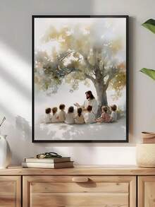 1 pièce Jésus enseignant aux enfants, paysage, art LDS, portrait aquarelle de Jésus-Christ, peinture de Jésus, décoration de maison chrétienne, art chrétien moderne pour la maison, cadeau idéal pour les amis, impression d'art pour la chambre à coucher, décoration de salon - Multicolore - Voir 7