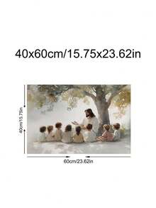 1 pièce Jésus enseignant aux enfants, paysage, art LDS, portrait aquarelle de Jésus-Christ, peinture de Jésus, décoration de maison chrétienne, art chrétien moderne pour la maison, cadeau idéal pour les amis, impression d'art pour la chambre à coucher, décoration de salon - Multicolore - Voir 20