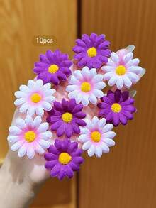 10pcs Cute Sunflower Hair Clips, Suitable For Daily Use, Claw Clips, Hair Slide, Hair Barrettes - Multicolor - View 3