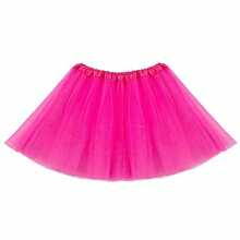 1pc Tulle Tutu Skirt With Lining, Princess Puff Skirt For Cosplay, Birthday Party, Role Play, Halloween, Carnival, Ballet Dance Tulle Skirt, White Mesh Mini Skirt For Girls - Hot Pink - View 1