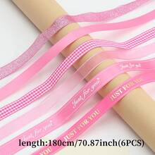 6 pièces Ruban en forme de cœur avec feuille d'or, nœuds de ruban satin pour la Saint-Valentin, le mariage, la fête des mères, l'anniversaire, la décoration, l'emballage de fleurs, la couture DIY - Multicolore - Voir 9