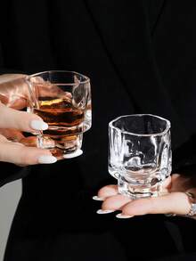 12/6件套高端折纸纹理玻璃杯，时尚创意小众设计茶杯、浓缩咖啡杯、家用茶杯、功夫茶具、派对果汁饮具 - 多色 - 查看 17