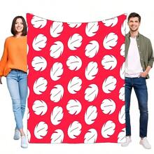 Lilo & Stitch Red White Ear Pattern Flannel Fleece Blanket Soft Cozy Warm Plush Throw For Bed Sofa Adults Birthday Gift Hom - 白色 - 查看 1