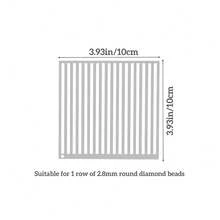 Stainless Steel Diamond Art Ruler, 1 Row Round Beads Alignment Tool Ruler For Diamonds Painting,Precise Drill Straightening Tool For Dot Drill DIY Crafts (Round Diamond-Medium Size, 1 Row) - 中型圓形鑽石 - 查看 3