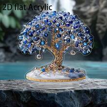 1件精美土耳其邪眼树摆件 - 亚克力材质，饰以蓝色和透明珠子、金色树叶 - 适用于家居、派对、橱窗展示 - 无需用电 - 完美的节日和新年礼物 - 彩色 - 查看 6