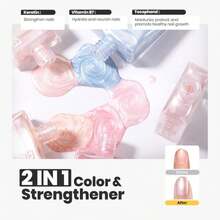Beetles Pearl Nail Polish Set 7Pcs, Nude Pink Frosty Blue Beige Quick-Drying Nail Polish Kit, With 2 IN 1 Base &Amp; Top Coat And Cuticle Serum 20ml All-In-One Care Nails Gift Sets - Màu 15 - Xem 3