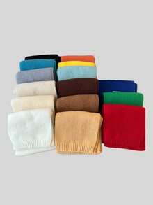 1条韩式针织围巾，双面仿羊绒加厚保暖披肩，男女通用 - 多色C - 查看 11