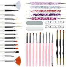 36PCS Nail Brush Set, Nail Tools, Including Nail Design Brushes, Nail Drawing Pens, Nail Brush Holders, Nail Files, Nail Art Pen Double Head, Nail Art Tools, For Home Salon Nail Design - Multicolor - View 11